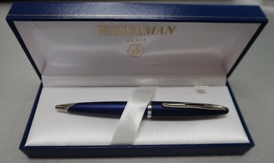 Waterman Carene  Ballpoint Pen Royal Blue & Chrome Black Ink  New In Box