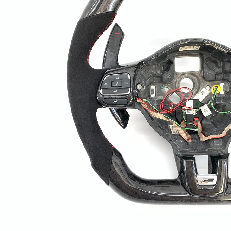 Volante de fibra de carbono apto para Volkswagen MK6 Golf 6 R GTI Jetta 2008-2014 Foto 3 de 4