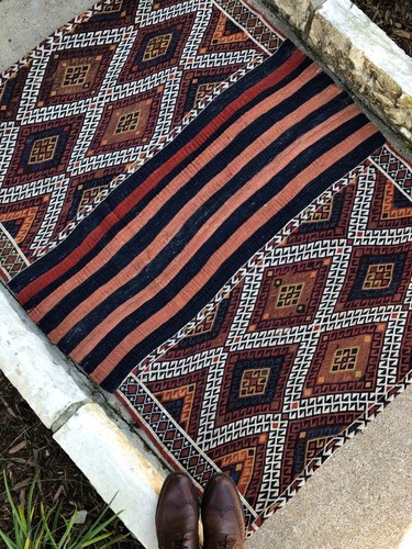 4x5 BALOCH VINTAGE HANDMADE KURDISH BAKHTIARI TRIBAL RUNNER RARE STYLE ANTIQUE - Picture 8 of 10