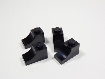 LEGO Lot of 4 Black 1x2 Inverted Arch Bricks L9