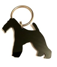 Wire Haired Fox Terrier Dog Keyring Keychain Bag Charm Gift With Gift Bag