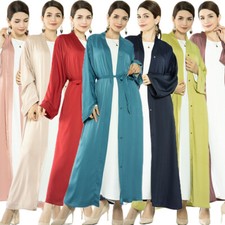 Abaya Kaftan Dubai Women Open Cardigan Kimono Muslim Maxi Dress Ramadan Caftan