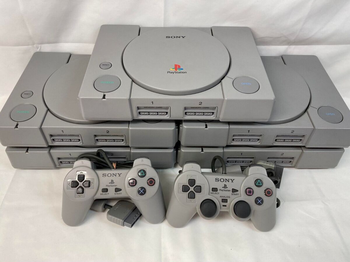 Sony PlayStation 1 PS1 Gray Game Console Full Set Japanese Version