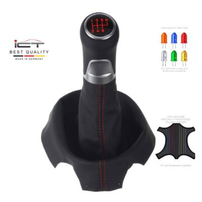 ICT Leder Schaltknauf Schaltsack schwarz für Corvette C5 / C6 beleuchtet LED B30