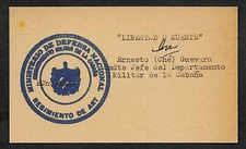Che Guevara Cuba Autograph Reprint On Genuine Original Period 1959 3X5 Card 