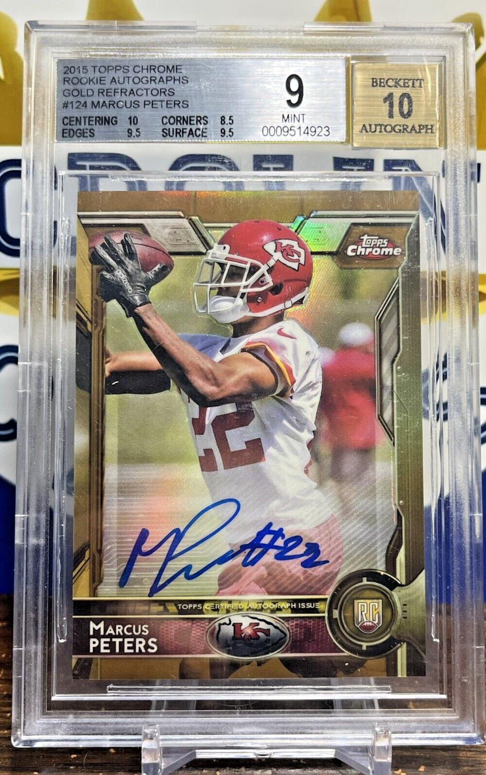 Marcus Peters Topps Chrome #124 Autograph-Gold Refractor