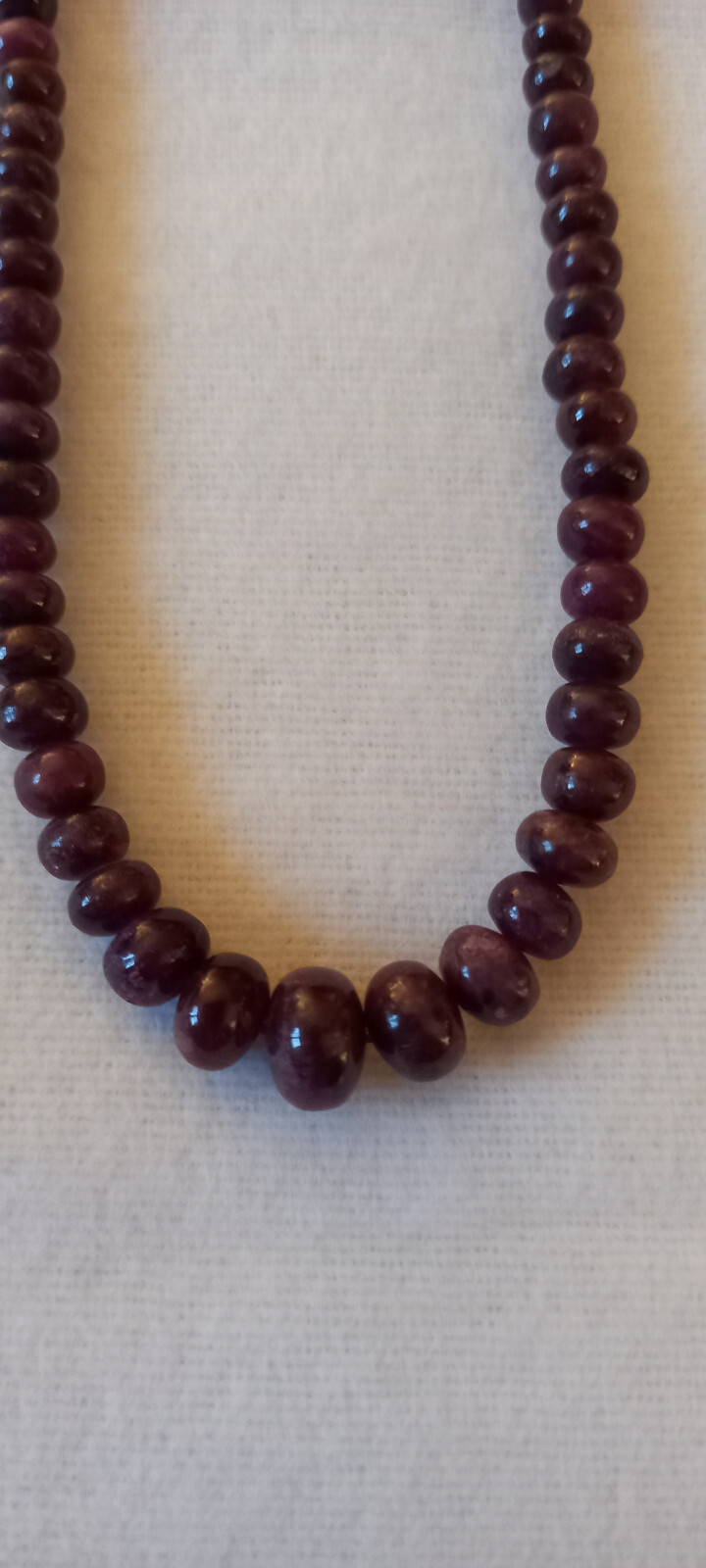 Collier en boules de rubis véritables avec un fermoir en argent massif 925 - 3