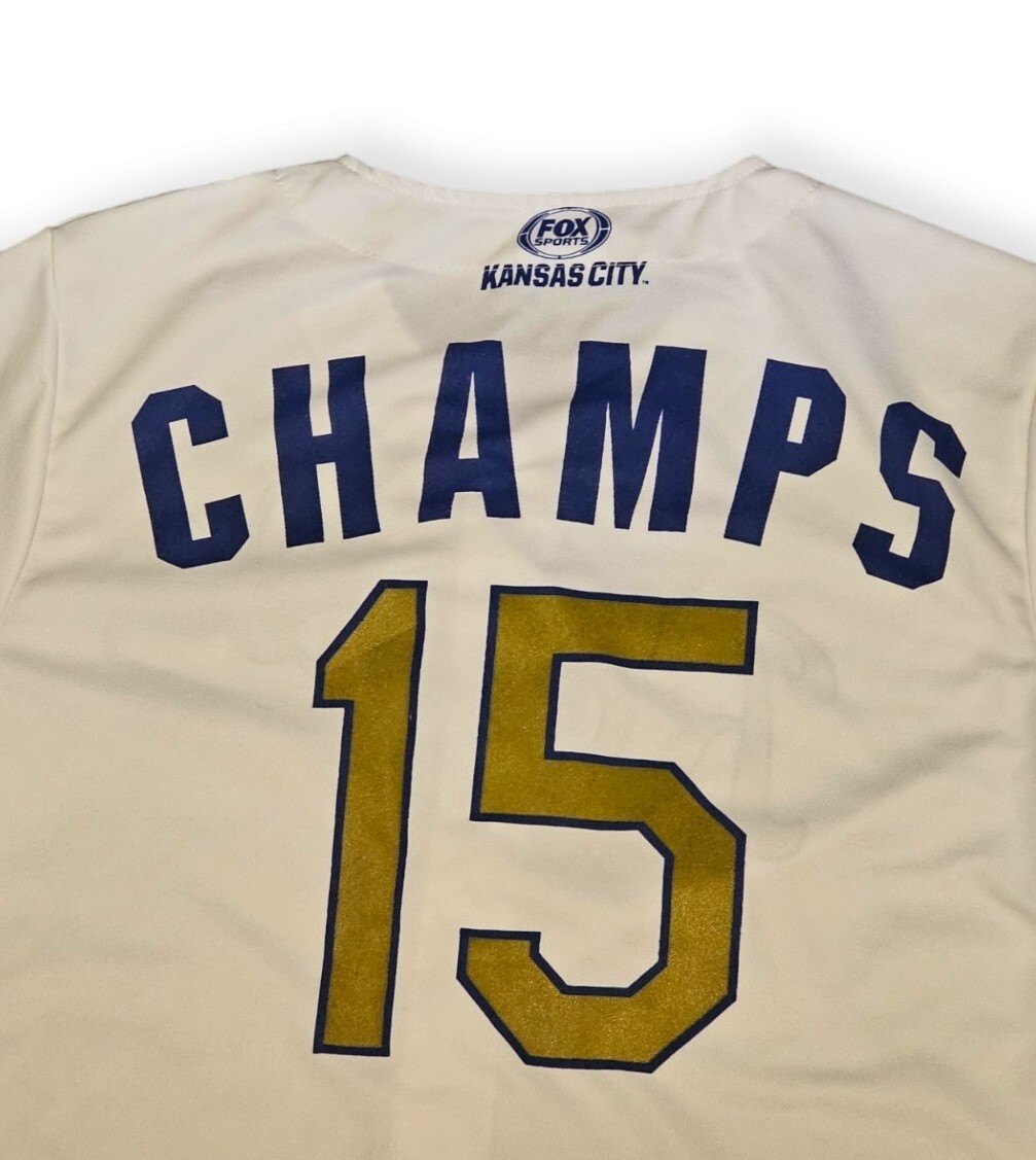 KC Kansas City Royals Promo Baseball Jersey MLB Size M CHAMPS 15