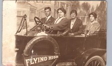 FLYING HIGH LADIES IN SILLY PROP CAR c1910 re...