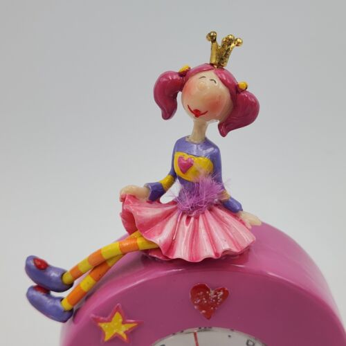 Little Princess 5.5 Inch Colorful Whimsical Battery Alarm Clock Tested Works - Picture 5 of 12