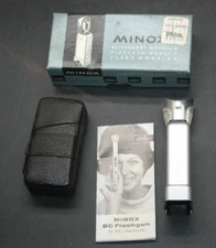 Vintage Genuine Minox Flashgun Model A for Subminature Cameras. Box & Case NOS!!