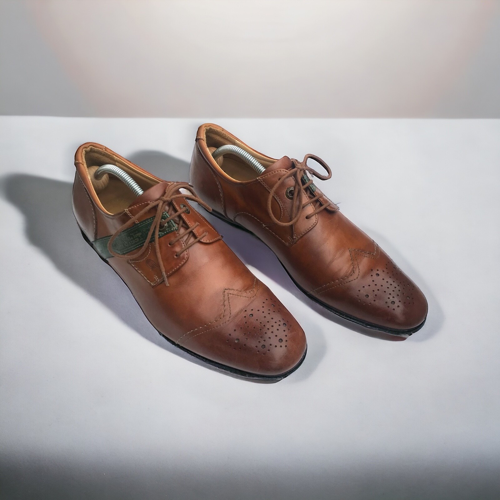 SAOLA SCARPE ABITO CASUAL DA UOMO GALIZIO TORRISI MARRONE PELLE PIZZO MANDORLE US9.5 UK8.5 42 5