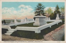 James Buchanan Tomb Lancaster Pennsylvania White Border Vintage Post Card