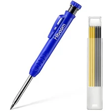 Solid Carpenter Pencil Set for Construction with 7 Refills Built-in Sharpener