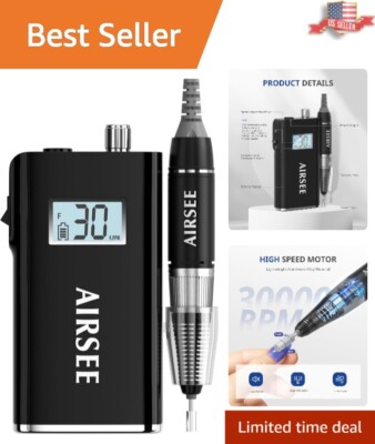 Professional Cordless Electric Nail Drill - 30000 RPM E File Machine for Beauty
