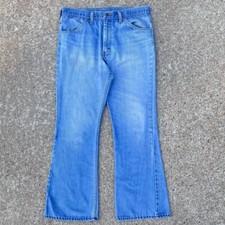 Vintage 1970s Bell Bottoms Faded Single Stitch Flared Jeans