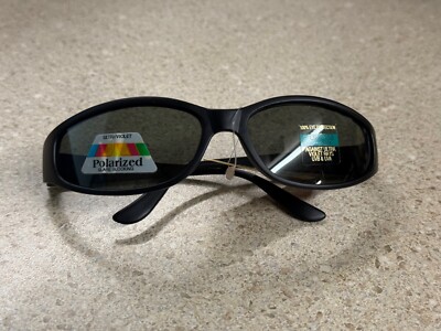 Aztec Polarized UV400 Black Plastic Frame Sunglasses New NOS