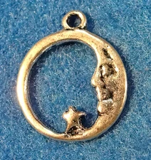 20Pcs. Tibetan Silver MOON w/ Star Charms Pendants Earring Drops Findings UP21