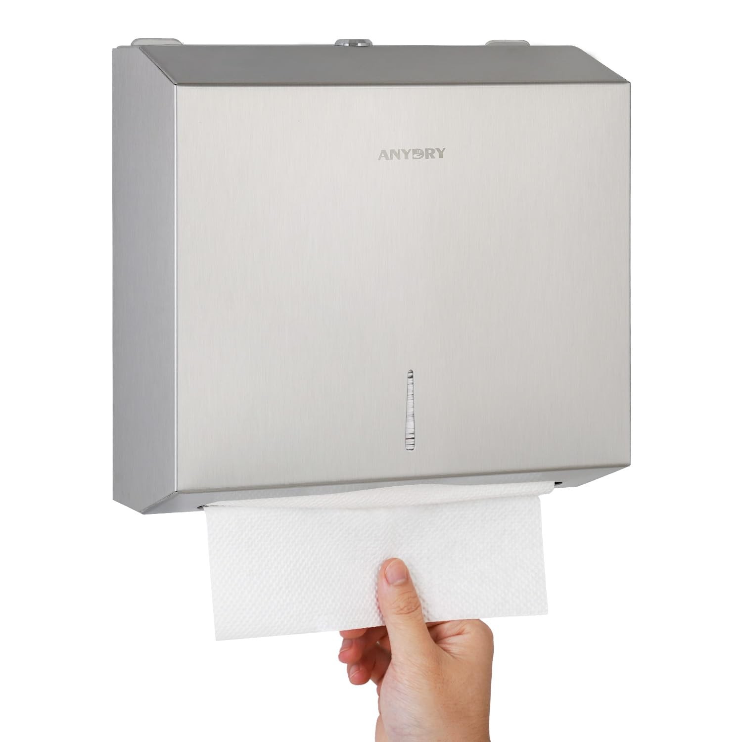 Distributeur de serviettes en papier mural en inox brossé haut de gamme 250 feuilles