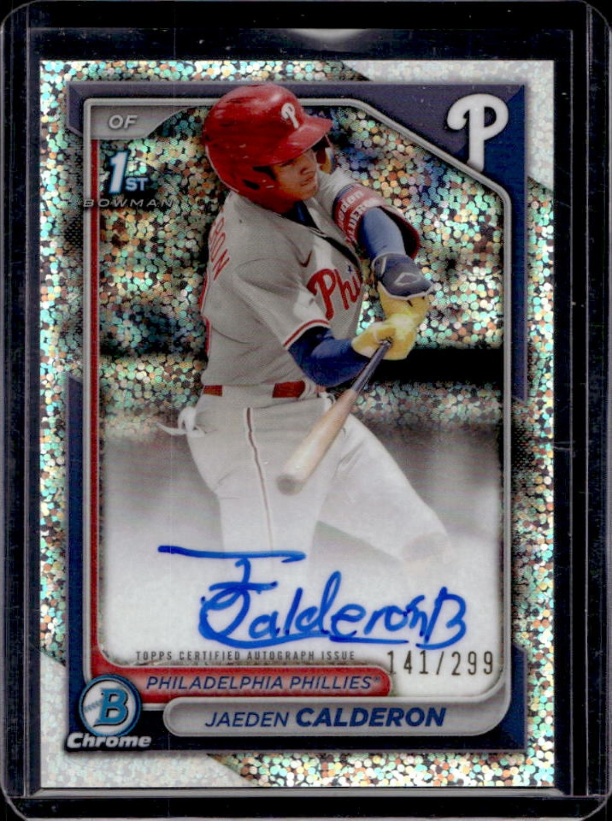 2024 Bowman Chrome Jaeden Calderon Auto Speckle Refractor 1st #141/299