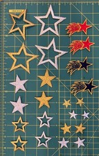 Vintage Stars Lot of 44 Iron On/sew on Patched Embroidered, Multiple colors/size