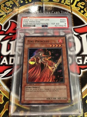 YuGiOh FIRE PRINCESS #LON-034 🔥PSA 9 MINT🔥1st EDITION-2003 SUPER