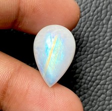 WHOLESALE NATURAL RAINBOW MOONSTONE CABOCHON PEAR SHAPE LOOSE GEMSTONE LOT.