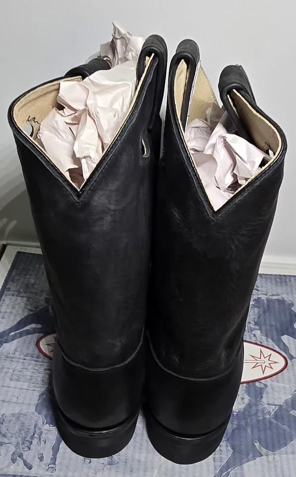 Botas Oeste Canadá De Colección Para Hombre Talla 11.5 Cuero Búfalo Negro CAJA NUEVA Foto 4 de 4