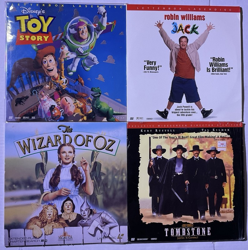LaserDisc Lot of 4 Toy Story Jack Wizard of Oz Tombstone Letterbox Widescreen