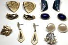 Vintage Lot 7 TRIFARI Gold/Silver Tone Enamel Faux Pearl Earring Sets — photo 1