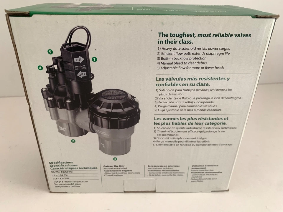 Rain Bird Heavy 3/4" Duty Anti Siphon Valve DASASVF075 Electric Sprinkler New - Image 3 of 4