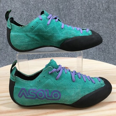Asolo Climbing Shoes Womens 6.5 MM Sneakers Lace Up Low Top Suede Turquoise