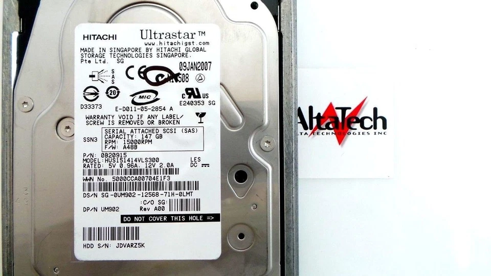 Dell 0B20915 146GB 15K SAS 3.5" 3G HDD Hitachi HUS151414VLS30 Hard disk Drive - Image 2 of 4