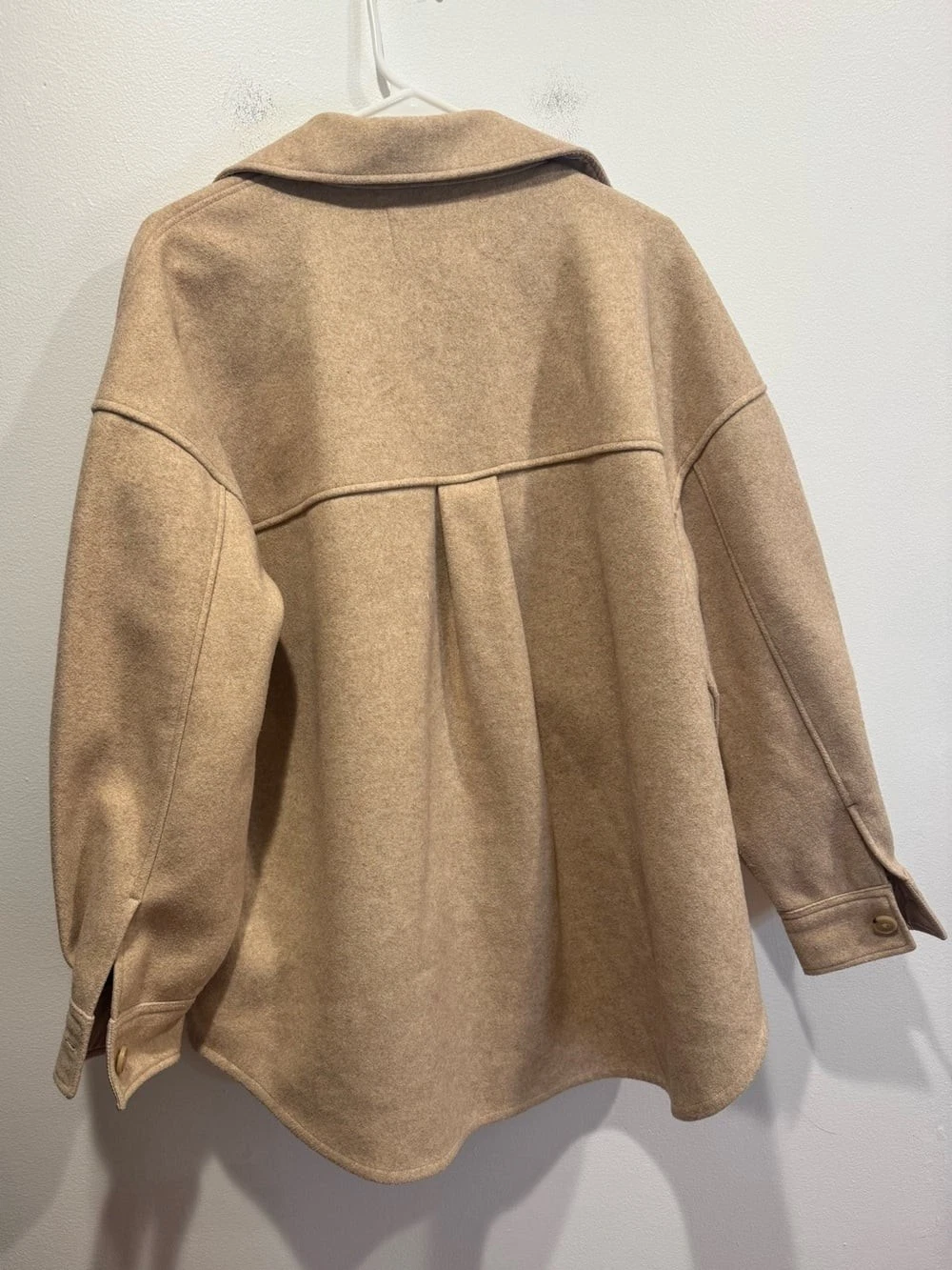 Oak + Fort Oversized Shacket in Camel - product detail image 5
