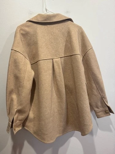 Oak + Fort Oversized Shacket in Camel image 5