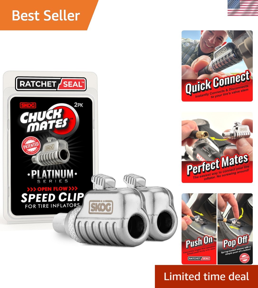 2 Pack Quick-Connect with Patented RatchetSeal Technology fo