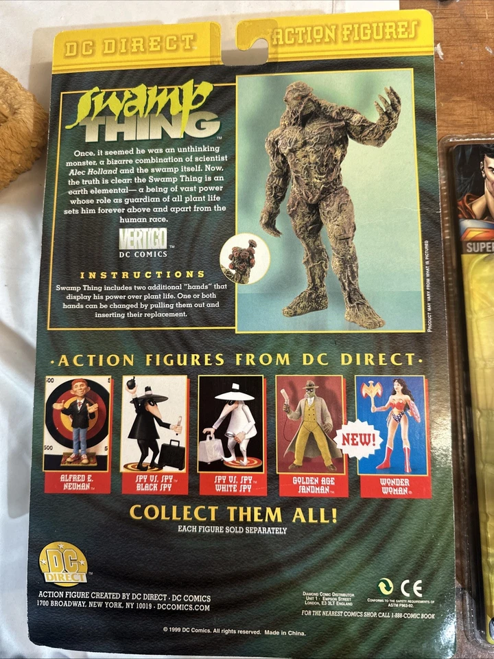 DC Direct Swamp Thing Rose Hands 1999 sin usar, en paquete, nunca quitado, sin usar, en caja (Y9) Foto 4 de 4