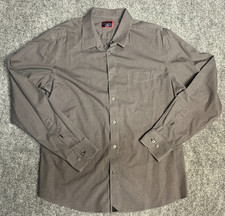 Untuckit Dress Shirt Men's X-Large Slim Fit Gray White Wrinkle Free Button Down
