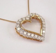 14K Yellow Gold Plated 2Ct Round Cut Lab Created Diamond Heart Women's Pendant