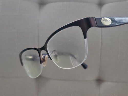 Coach Women Glasses Frame Bronze Tone Half Rim Eyeglasses Satin Brown/Dark Tort