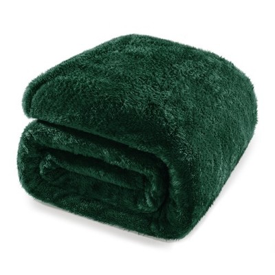 Emerald Green Twin Size Blanket for Bed, 300GSM Soft Warm Fleece Fabric, Deco...