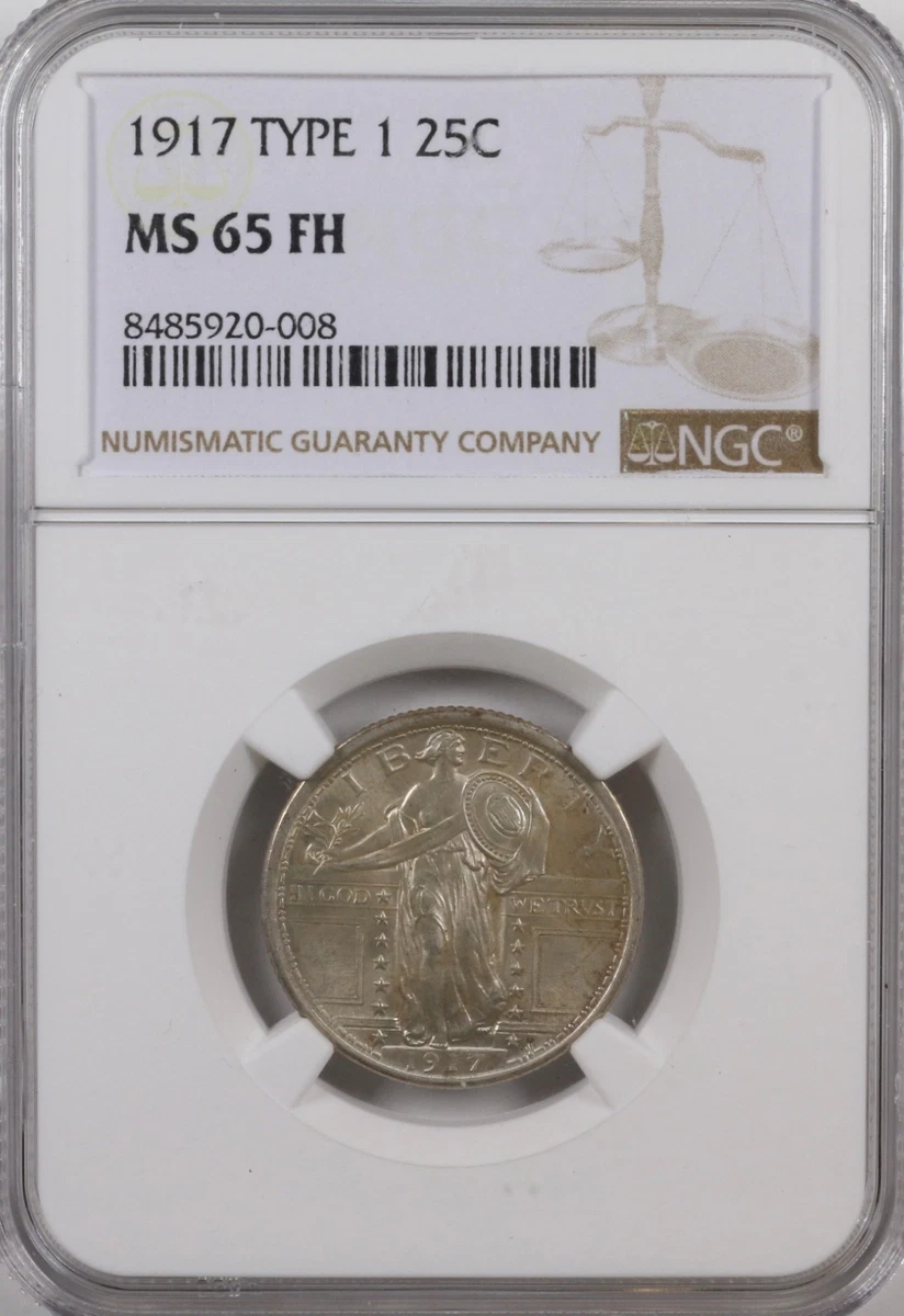 MS 65 Graded 1917 Year Standing Liberty US Quarters (1916-1930