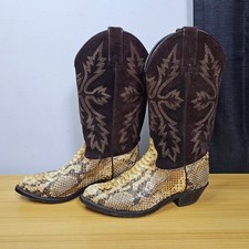 Botas Wrangler Python para Mujer Talla 6 Hechas en EE. UU. Marrón Sudado Vaquero Western De Colección
