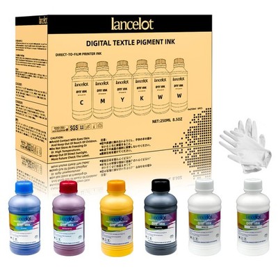 DTF Ink 250ml 6 Color CMYK+2W Compatible Epson Printers Lancelot ET-8550 L1800