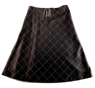 J Crew Womens Midi Skirt Sze 8 Chocolate Brown A Line Wool Blend Heritage Preppy