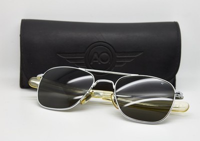 American Optical Vintage Pilot Sonnenbrille AO USA Silber Militärbrille