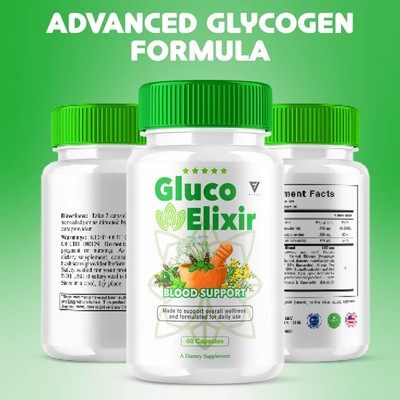 6-Pack Gluco Elixir Blood Support Pills – Natural Capsules For Circulation (360 Count)