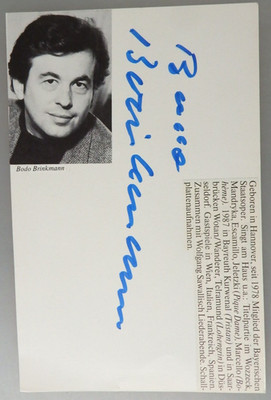 Autogramm Opernsänger Bodo Brinkmann um 1985 (136455)