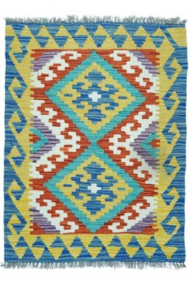 NavaRugs Kelim Teppich 84x61cm Afghan Handgewebt Orientteppich Wolle Kilim Rug