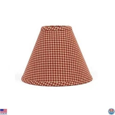 Home Collection by Raghu Newbury Gingham Barn Red Lampshade, 10" Premium Durable